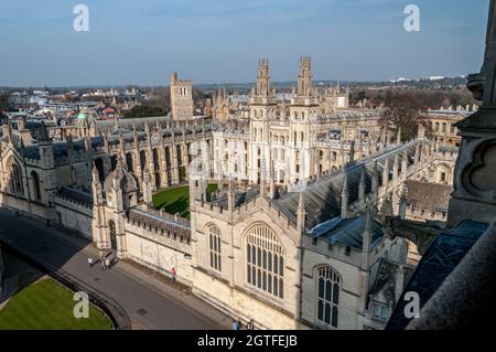 Aerial View of All Souls College, Oxford Stock Photo