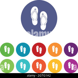 Beach thongs icons set Stock Vector Image & Art - Alamy