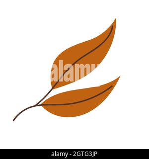 Autumn fallen leave, orange color. Simple icon Stock Vector