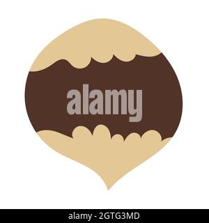 Hazelnut icon. Flat hand drawn hazelnut vector  Stock Vector