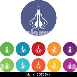 Military fighter plane set icons Stock Vector Image & Art - Alamy