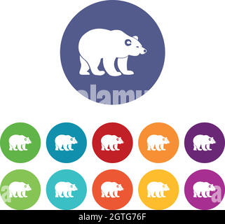 Bear set icons Stock Vector