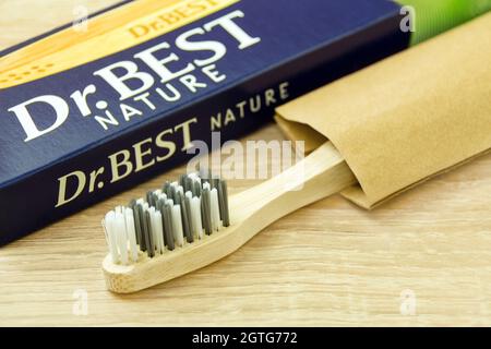 Hamburg, Germany - August 1, 2021: Dr. Best Bamboo Toothbrush Nature dental  care Stock Photo - Alamy