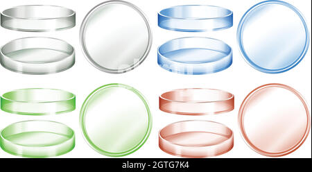 Petri dishes in different colors Stock Vector