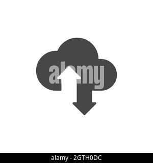 Cloud data storage with arrows icon Stock Vector