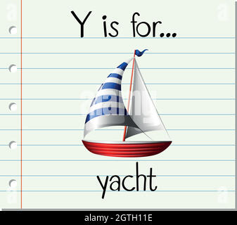 Flashcard letter Y is for yacht Stock Vector