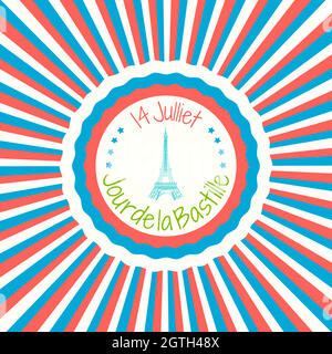 Bastille Day  greeting card Stock Vector