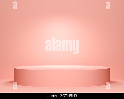 Concept empty illuminated showcase shelf 3 D rendering Stock Photo