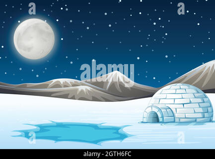 A night north pole background Stock Vector