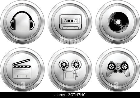 Icon design for entertainment equipments Stock Vector