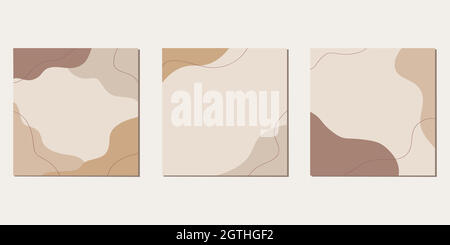 Boho set . Modern illustration in mid century style: poster, boho wall decor, flat design, minimal art Stock Vector