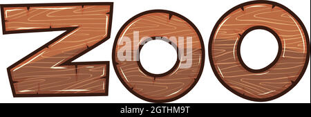 Font design for word zoo Stock Vector