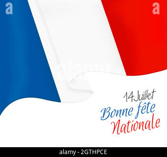 France Independence day card Stock Vector