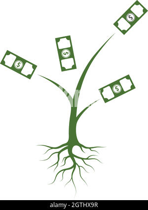 money tree logo icon vector illustration Stock Vector