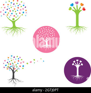 love heart  tree concept vector illustration design Stock Vector