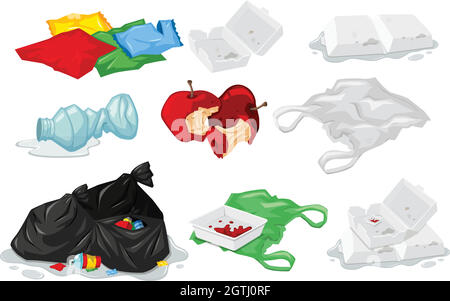 Trash bin bags composition Royalty Free Vector Image