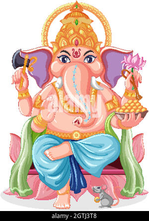 Lord Ganesha cartoon style Stock Vector