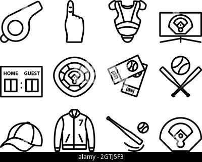 Baseball icon set Stock Vector Image & Art - Alamy