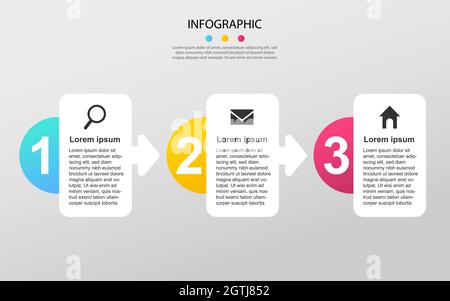 Successful business concept circle infographic template. Infographics with icons and elements Stock Vector