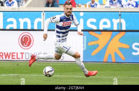 Duisburg, Deutschland. 02nd Oct, 2021. firo: 02.10.2021, soccer ball, 3rd Bundesliga, season 2021/2022, MSV Duisburg - SV Meppen Orhan Ademi, SINGLE ACTION, MSV/dpa/Alamy Live News Stock Photo