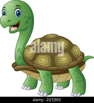 Cute turtle cartoon isolated on white background Stock Vector