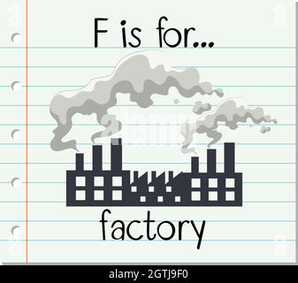 Flashcard letter F is for factory Stock Vector Image & Art - Alamy