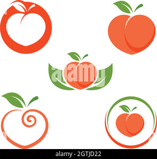 peach fruit icon vector illustrtion design Stock Vector