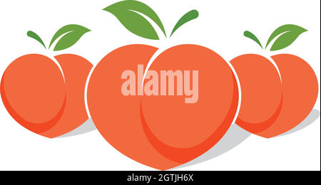 peach fruit icon vector illustrtion design Stock Vector