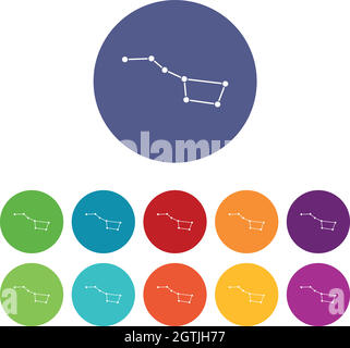 The Great Bear constellation set icons Stock Vector