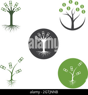 money tree logo icon vector illustration Stock Vector
