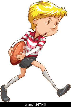 A simple sketch of a rugby player Stock Vector