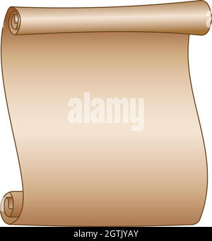 Old blank scroll paper on white background Stock Vector