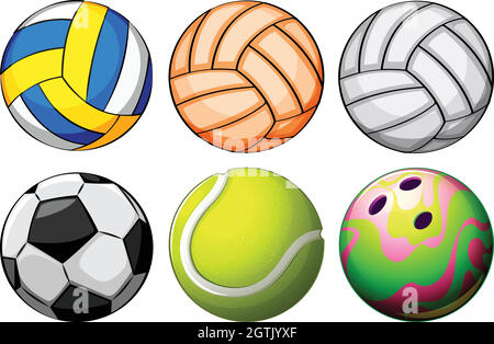 Set of sport balls Stock Vector