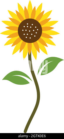 Sunflower logo icon vector Stock Vector