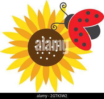 Sunflower logo icon vector Stock Vector