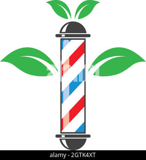 eco barber shop icon logo vector icon Stock Vector