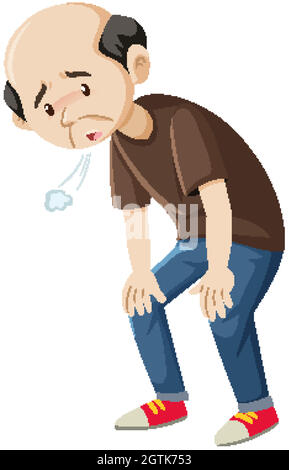 An tired old man Stock Vector