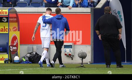 Duisburg, Deutschland. 02nd Oct, 2021. firo: 02.10.2021, soccer ball, 3rd Bundesliga, season 2021/2022, MSV Duisburg - SV Meppen DISAPPOINTED, DISAPPOINTED Dominik Schmidt Credit: dpa/Alamy Live News Stock Photo