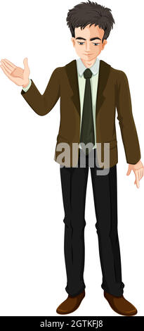 A Dull Businessman on White Background Stock Vector