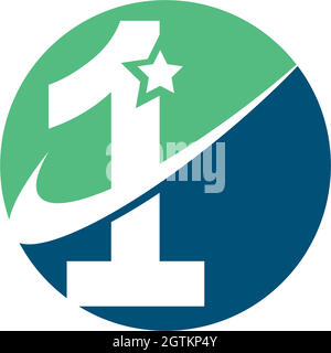 number one logo vector icon design Stock Vector