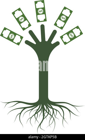 money tree logo icon vector illustration Stock Vector