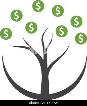 money tree logo icon vector illustration Stock Vector