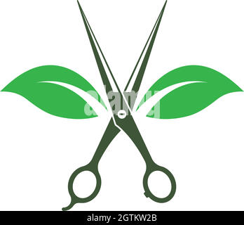eco barber shop icon logo vector icon Stock Vector