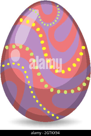 Easter theme with decorated egg in colorful patterns Stock Vector