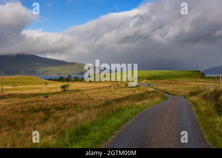 Road to Port Ramsay on the Isle of Lismore, Argyll, Scotland Stock Photo