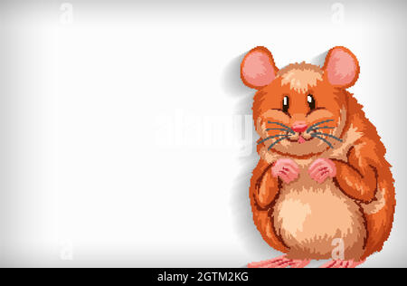 Background template with plain color and cute hamster Stock Vector