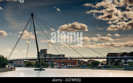 Stockton-on-Tees, a large market town in the Borough of Stockton-on-Tees, County Durham, England.It lies on the north bank of the River Tees. Stock Photo