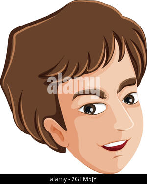 A head of a handsome man Stock Vector