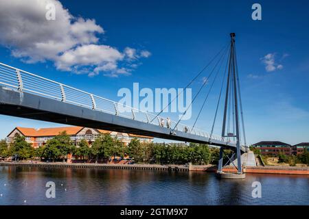 Stockton-on-Tees, a large market town in the Borough of Stockton-on-Tees, County Durham, England.It lies on the north bank of the River Tees. Stock Photo