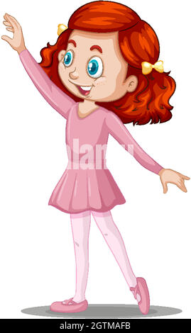 A girl ballet dancer cartoon character Stock Vector